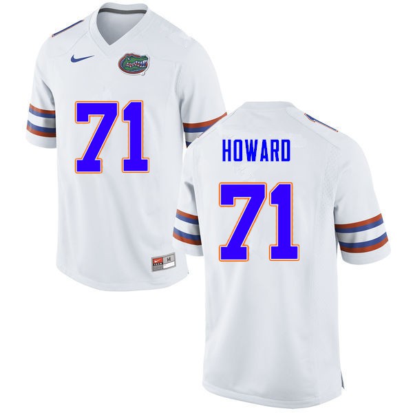 Men #71 Chris Howard Florida Gators College Football Jersey White